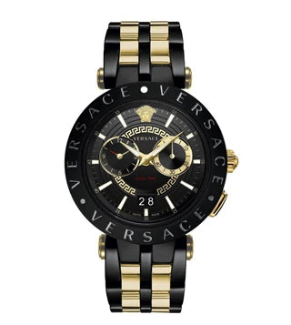  Shop Authentic Versace V-Race Analog Quartz Black Dial Two Tone Steel Strap Watch For Men - VEBV00619 - Luxxuri