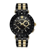  Shop Authentic Versace V-Race Analog Quartz Black Dial Two Tone Steel Strap Watch For Men - VEBV00619 - Luxxuri