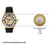  Shop Authentic Fossil Townsman Automatic Skeleton Black Dial Black Leather Strap Watch for Men - ME3210 - Luxxuri