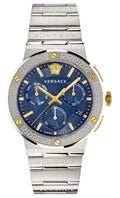  Shop Authentic Versace Greca Quartz Blue Dial Silver Steel Strap Watch For Men - VEZ900221 - Luxxuri