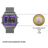  Shop Authentic Fossil Retro Digital Purple Dial Grey Mesh Strap Watch for Men - FS5888 - Luxxuri
