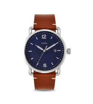  Shop Authentic Fossil Commuter Blue Dial Blue Leather Strap Watch for Men - FS5325 - Luxxuri