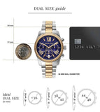  Shop Authentic Michael Kors Lexington Chronograph Blue Dial Two Tone Steel Strap Watch For Women - MK7218 - Luxxuri