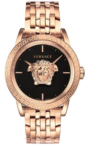  Shop Authentic Versace Palazzo Empire Black Dial Rose Gold Steel Strap Watch for Men - VERD00718 - Luxxuri