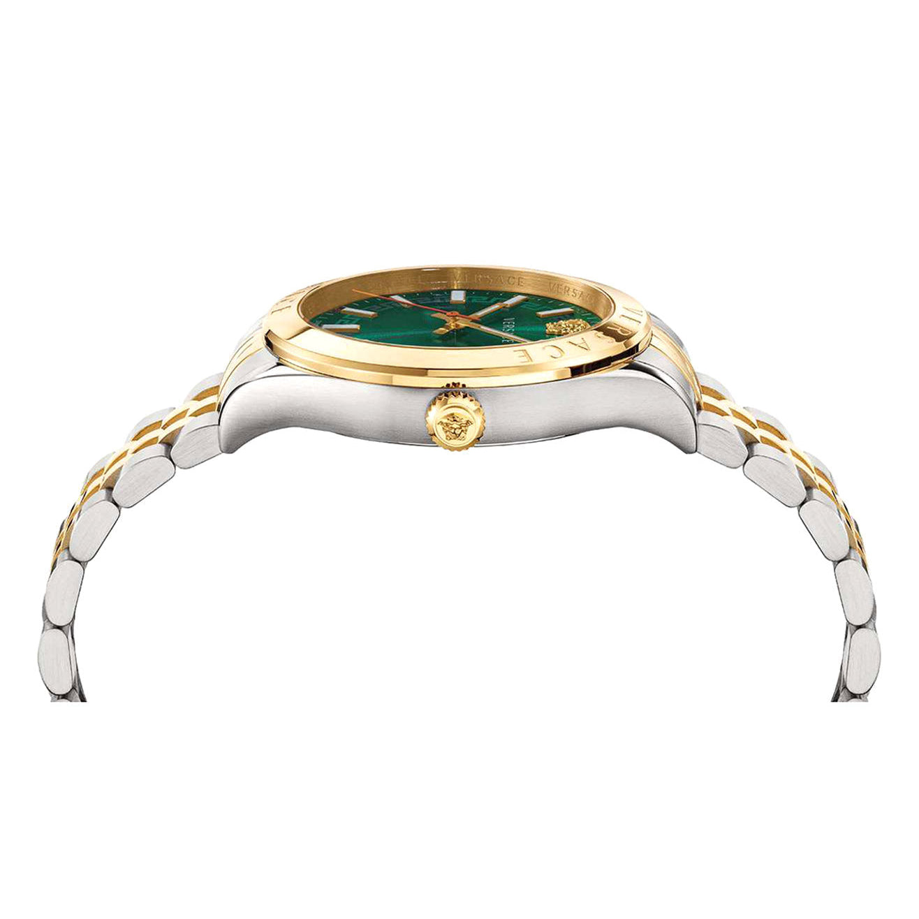 Versace Hellenyium Green Dial Two Tone Steel Strap Watch for Women - VEVH00620
