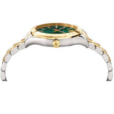  Shop Authentic Versace Hellenyium Quartz Green Dial Two Tone Steel Strap Watch For Men - VEVI00620 - Luxxuri