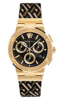  Shop Authentic Versace Greca Chronograph Black Dial Brown Leather Strap Watch For Men - VEZ900621 - Luxxuri