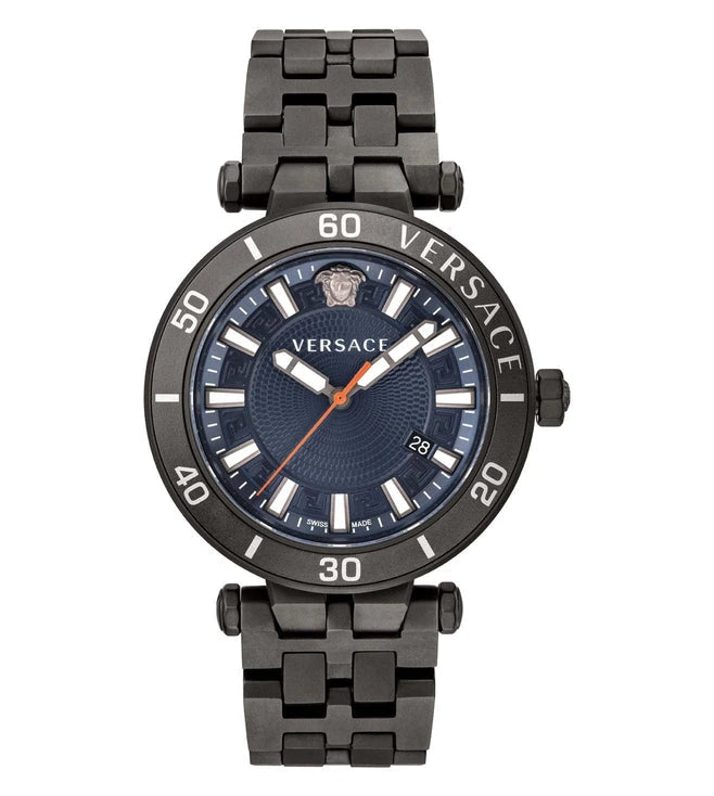 Shop Authentic Versace Greca Sport Quartz Black Dial Black Steel Strap Watch For Men - VEZ300621 - Luxxuri