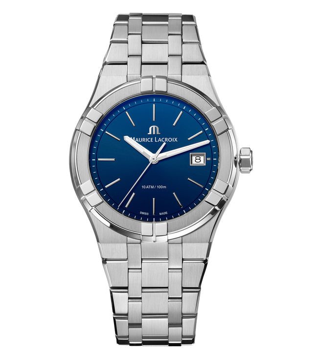  Shop Authentic Maurice Lacroix Aikon Date Blue Dial Silver Steel Strap Watch for Men - AI1108-SS002-430-1 - Luxxuri
