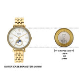  Shop Authentic Fossil Jacqueline Moonphase Mother of Pearl Dial Gold Steel Strap Watch for Women - ES5167 - Luxxuri