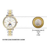  Shop Authentic Fossil Jacqueline Analog Moonphase Mother of Pearl White Dial Two Tone Steel Strap Watch for Women - ES5166 - Luxxuri