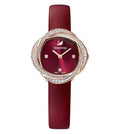  Shop Authentic Swarovski Crystal Flower Red Dial Red Leather Strap Watch for Women - 5552780 - Luxxuri
