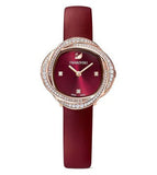  Shop Authentic Swarovski Crystal Flower Red Dial Red Leather Strap Watch for Women - 5552780 - Luxxuri