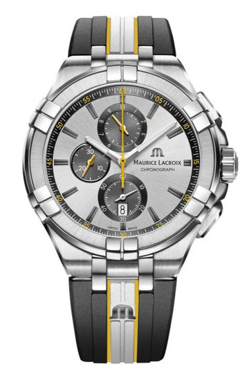  Shop Authentic Maurice Lacroix Aikon Chronograph King of the Court Limited Edition Silver Dial Grey Rubber Strap Watch for Men - AI1018-TT030-130-K - Luxxuri