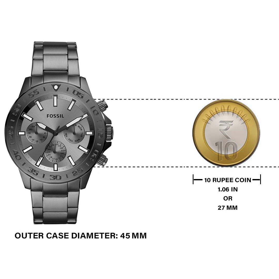  Shop Authentic Fossil Bannon Multifunction Chronograph Grey Dial Grey Steel Strap Watch for Men - BQ2491 - Luxxuri