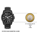  Shop Authentic Armani Exchange Banks Chronograph Black Dial Black Steel Strap Watch For Men - AX1722 - Luxxuri