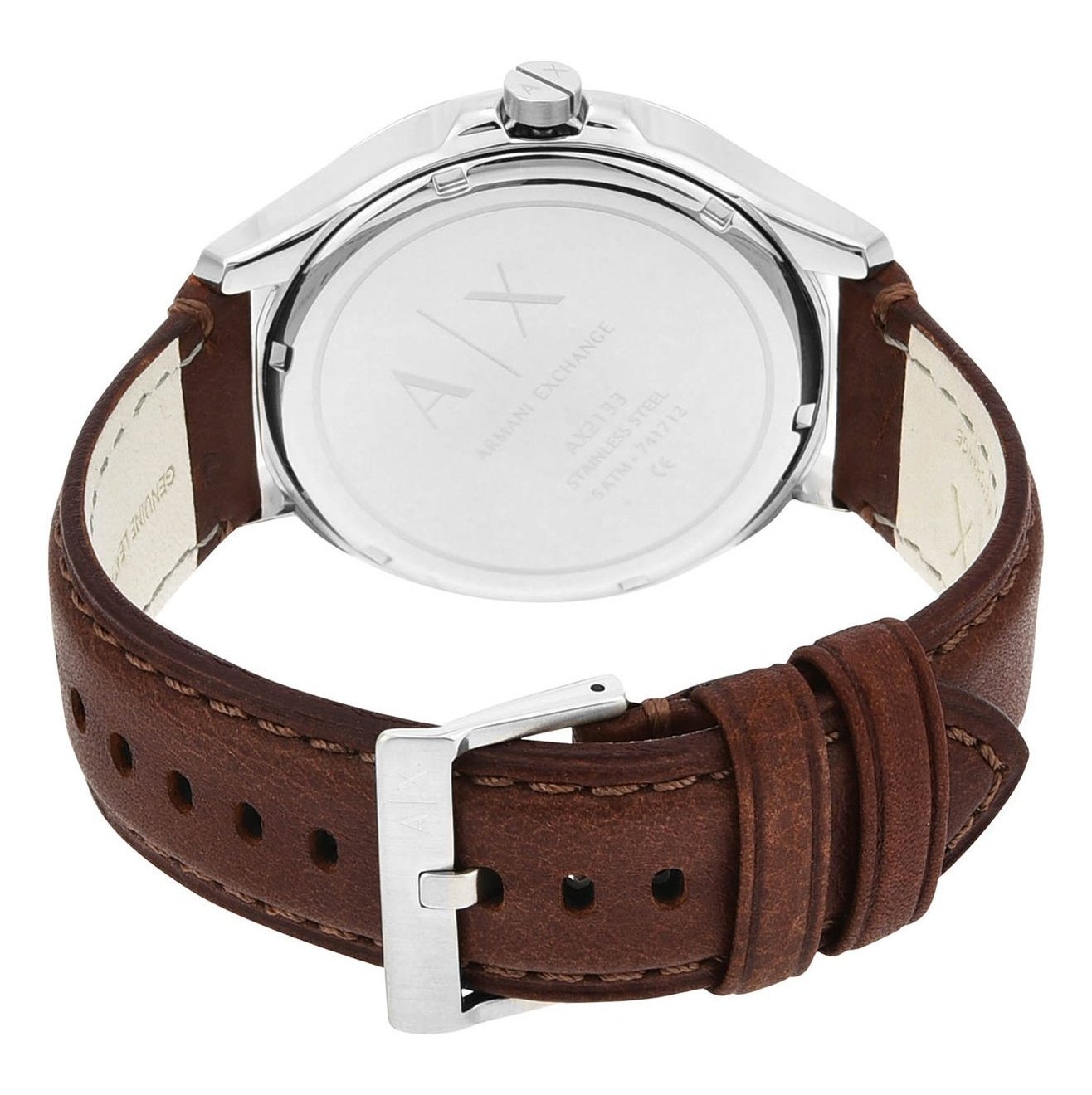  Shop Authentic Armani Exchange Hampton Chronograph Blue Dial Brown Leather Strap Watch For Men - AX2133 - Luxxuri