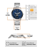  Shop Authentic Fossil Neutra Minimalist Moonphase Blue Dial Silver Steel Strap Watch for Men - FS5907 - Luxxuri