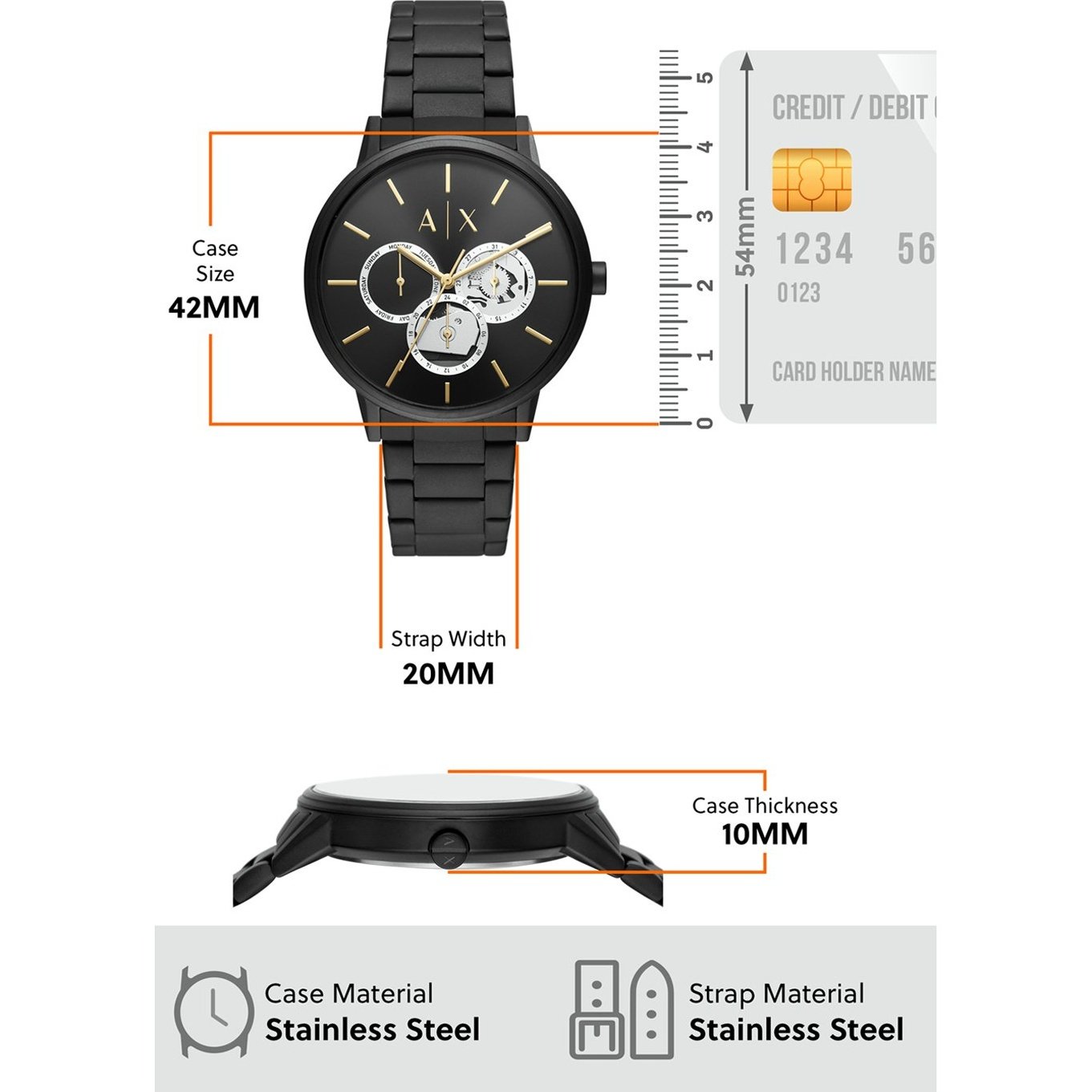  Shop Authentic Armani Exchange Cayde Chronograph Black Dial Black Steel Strap Watch for Men - AX2748 - Luxxuri