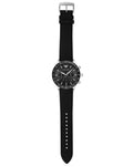  Shop Authentic Emporio Armani Mario Chronograph Black Dial Black Leather Strap Watch For Men - AR11243 - Luxxuri
