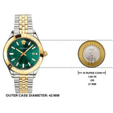  Shop Authentic Versace Hellenium Green Dial Two Tone Steel Strap Watch for Men - VEVK00620 - Luxxuri