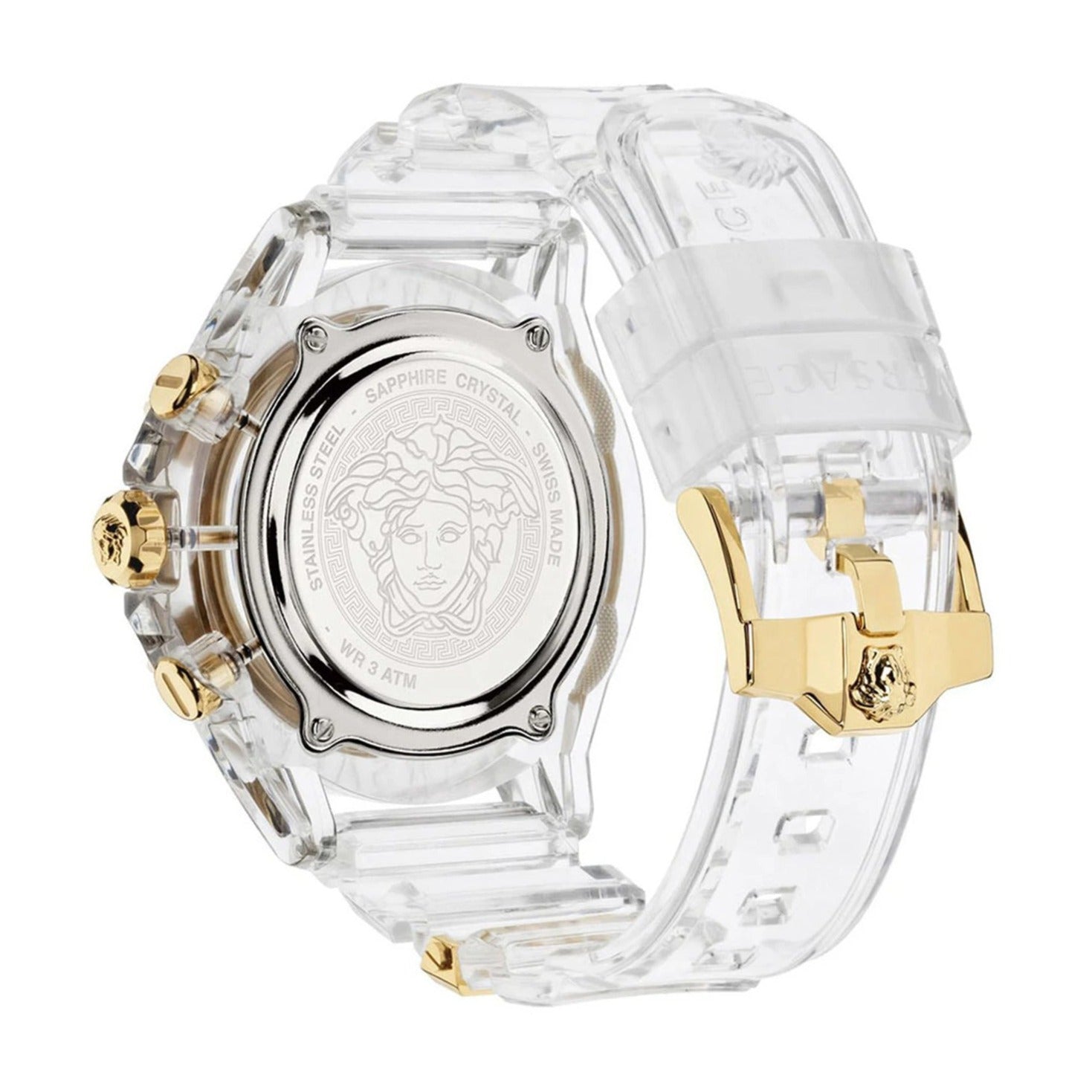  Shop Authentic Versace Icon Active Chronograph Gold Dial White Silicone Strap Watch for Men - VEZ700121 - Luxxuri