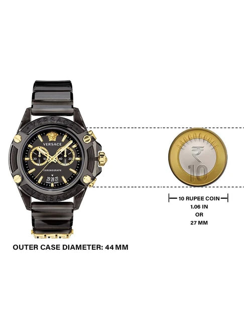  Shop Authentic Versace Icon Active Chronograph Black Dial Black Steel Strap Watch for Men - VEZ700421 - Luxxuri