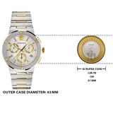  Shop Authentic Versace Greca Chronograph White Dial Two Tone Steel Strap Watch For Men - VEZ900321 - Luxxuri