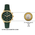  Shop Authentic Fossil Neutra Chronograph Green Dial Green Leather Strap Watch for Women - ES5239 - Luxxuri