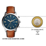  Shop Authentic Fossil Townsman Chronograph Blue Dial Brown Leather Strap Watch for Men - FS5279 - Luxxuri