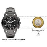  Shop Authentic Fossil Dean Chronograph Black Dial Black Steel Strap Watch for Men - FS4721 - Luxxuri