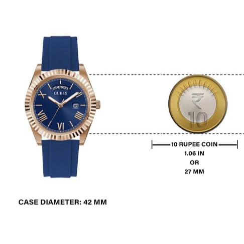  Shop Authentic Guess Connoisseur Blue Dial Blue Silicone Strap Watch For Men - GW0335G2 - Luxxuri