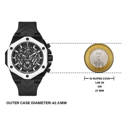 Guess Formula Chronograph Black Dial Black Silicone Strap Watch For Men - GW0579G1