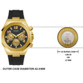 Guess Empire Chronograph Quartz Black Dial Black Silicon Strap Watch For Men - GW0583G2