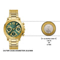  Shop Authentic Guess Cosmo Chronograph Green Dial Gold Steel Strap Watch For Women - GW0465L5 - Luxxuri