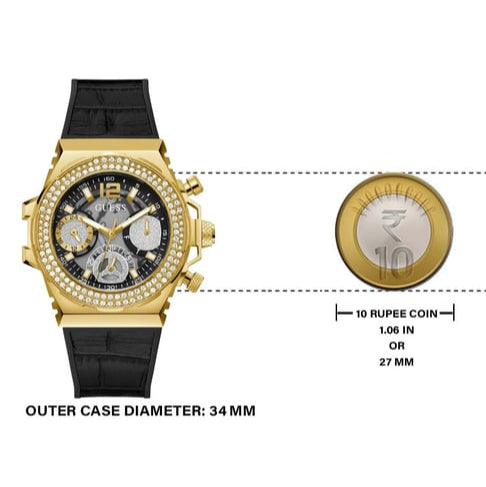  Shop Authentic Guess Fusion Chronograph Black Dial Black Leather Strap Watch For Women - GW0553L4 - Luxxuri