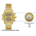  Shop Authentic Guess Fusion Chronograph Gold Dial Gold Steel Strap Watch for Women - GW0552L2 - Luxxuri