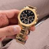  Shop Authentic Guess Edge Chronograph Black Dial Gold Steel Strap Watch For Men - GW0539G2 - Luxxuri