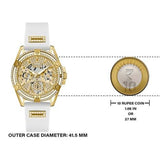  Shop Authentic Guess Queen Quartz Gold Dial White Silicone Strap Watch For Women - GW0536L2 - Luxxuri
