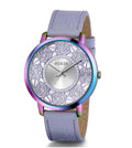  Shop Authentic Guess Dahlia Analog Silver Dial Purple Leather Strap Watch For Women - GW0529L4 - Luxxuri