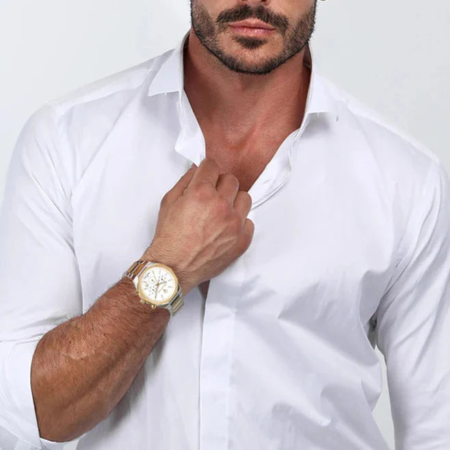  Shop Authentic Maserati Stile Chronograph White Dial Two Tone Steel Strap Watch For Men - R8873642009 - Luxxuri