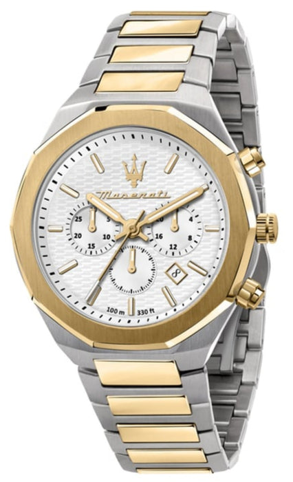  Shop Authentic Maserati Stile Chronograph White Dial Two Tone Steel Strap Watch For Men - R8873642009 - Luxxuri