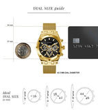  Shop Authentic Guess Continental Chronograph Black Dial Gold Mesh Strap Watch For Men - GW0582G2 - Luxxuri