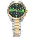  Shop Authentic Emporio Armani Claudio Chronograph Green Dial Two Tone Steel Strap Watch For Women - AR11511 - Luxxuri