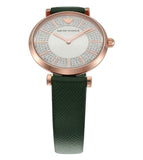  Shop Authentic Emporio Armani Pro Planet Analog Silver Dial Green Leather Strap Watch For Women - AR11517 - Luxxuri