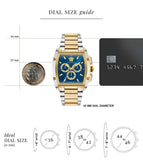  Shop Authentic Versace Dominus Chronograph Blue Dial Two Tone Steel Strap Watch For Men - VE6H00723 - Luxxuri