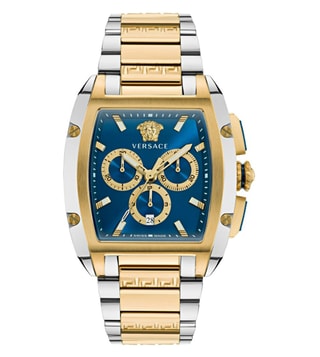  Shop Authentic Versace Dominus Chronograph Blue Dial Two Tone Steel Strap Watch For Men - VE6H00723 - Luxxuri