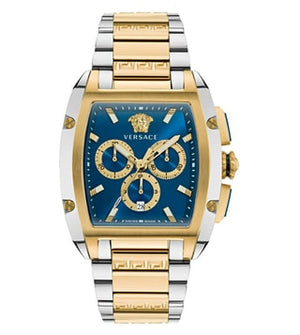  Shop Authentic Versace Dominus Chronograph Blue Dial Two Tone Steel Strap Watch For Men - VE6H00723 - Luxxuri