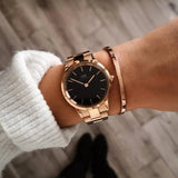  Shop Authentic Daniel Wellington Iconic Link Black Dial Rose Gold Steel Strap Watch for Women - DW00100212 - Luxxuri