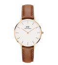  Shop Authentic Daniel Wellington Petite Durham White Dial Brown Leather Strap Watch For Women - DW00100172 - Luxxuri